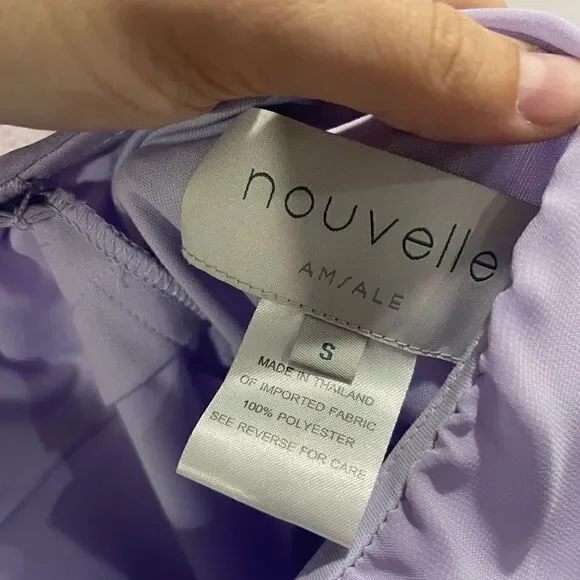 Nouvelle Lilac Style N317 Ruffle Accent Short Dress Sz S - Picture 5 of 6